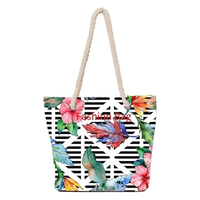 Largo de lona simple reutilizable bolsa de compras bolsa de playa con el último estilo de moda