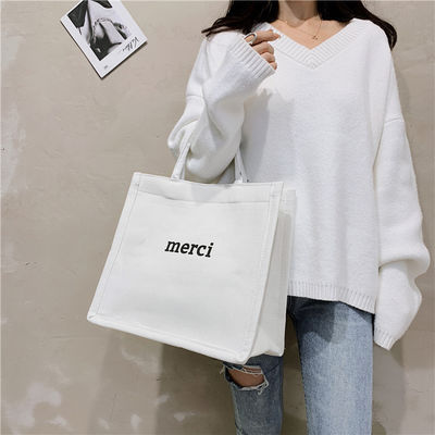 Bolsa de compra ecológica personalizada Bolsa de mensajería de lienzo Bolsa de regalo de algodón con gran capacidad