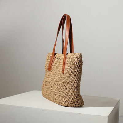 Número de mangos / correas Dos bolsas de paja de estilo 2023 bolsas tejidas para viajes a la playa salvaje