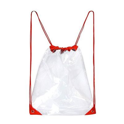 Impreso a medida impermeable PVC transparente Mochila transparente de tira de la cuerda Bolso de bolso para regalos