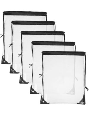 Impreso a medida impermeable PVC transparente Mochila transparente de tira de la cuerda Bolso de bolso para regalos