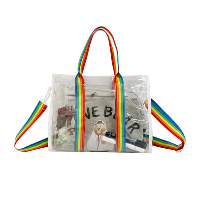 Bolso de playa de PVC impermeable para el verano Reutilizable y transparente para mujeres Niñas