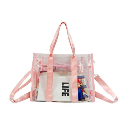 Bolso de playa de PVC impermeable para el verano Reutilizable y transparente para mujeres Niñas