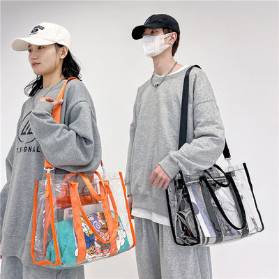 Bolso de playa de PVC impermeable para el verano Reutilizable y transparente para mujeres Niñas