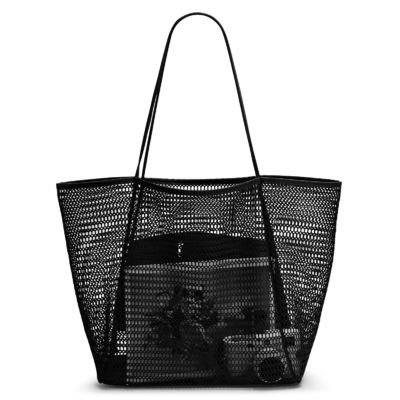 Bolso de playa de malla reutilizable de gran capacidad personalizado Bolso de hombro para viajes al aire libre de mujeres