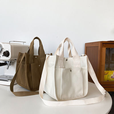 Regalos Bolso de ropa de algodón duradero con correa de cuerpo cruzado y bolsillos múltiples