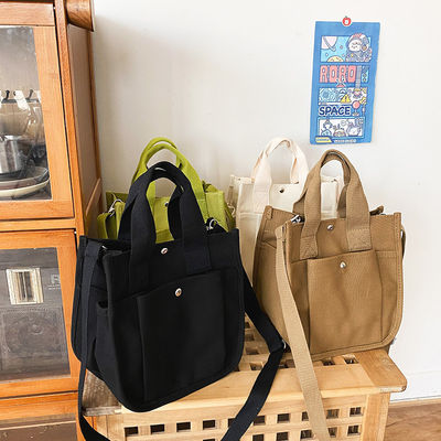 Regalos Bolso de ropa de algodón duradero con correa de cuerpo cruzado y bolsillos múltiples