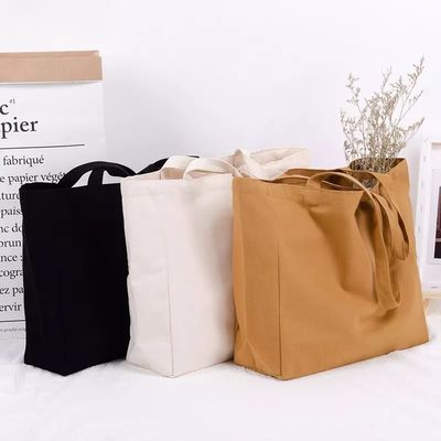 Bolso de tela ecológica impresa con pantalla de seda, bolso de compras para mujeres con bolsillos y patrón de letras