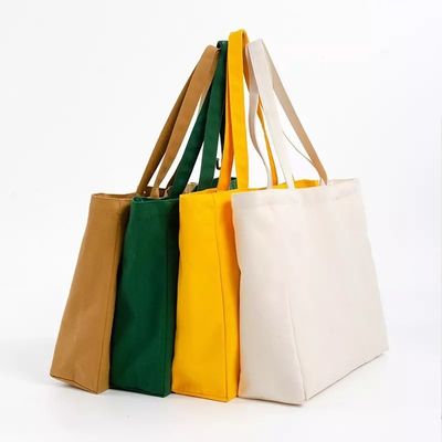 Bolso de tela ecológica impresa con pantalla de seda, bolso de compras para mujeres con bolsillos y patrón de letras