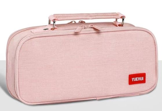 Bolsa de lápiz de impresión simple de color natural reutilizable personalizada con rendimiento