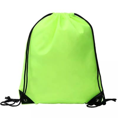 Lámina de seda Impreso Logotipo personalizado Nylon Poliéster 210D Promoción Gimnasio Mochila de cordones