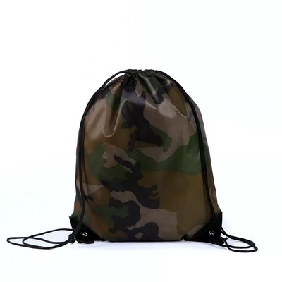 Lámina de seda Impreso Logotipo personalizado Nylon Poliéster 210D Promoción Gimnasio Mochila de cordones