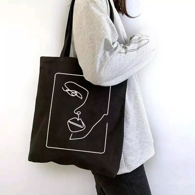 Acceptable OEM/ODM Carta personalizada con patrón de lona de tela de bolso para tiendas de comestibles