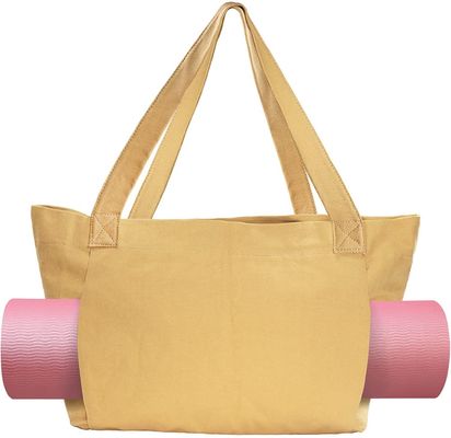 Bolso de esterilla de yoga de lona de algodón ecológico de color personalizado para yoguis conscientes del medio ambiente