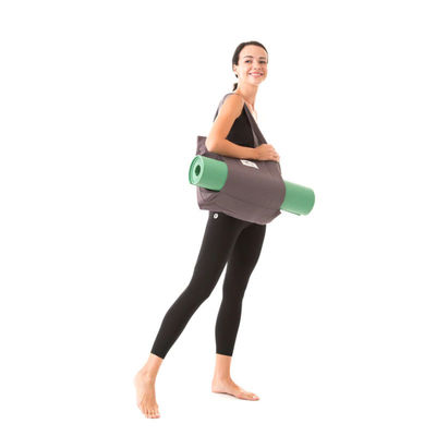 Bolso de esterilla de yoga de lona de algodón ecológico de color personalizado para yoguis conscientes del medio ambiente