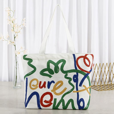 Bolso de ropa de algodón con logotipo y patrón de letras