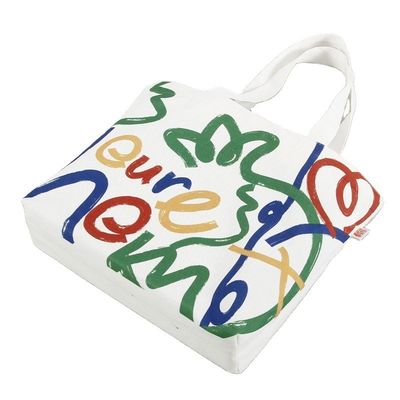 Bolso de ropa de algodón con logotipo y patrón de letras