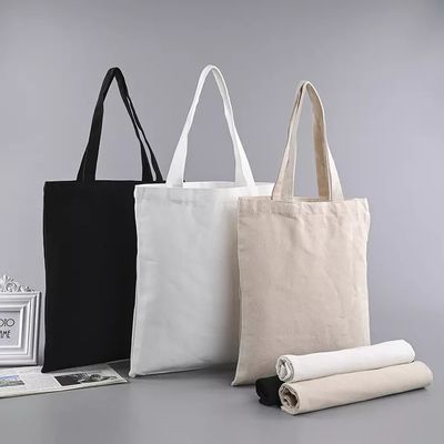 Bolso de compras de lona de algodón reutilizable de tamaño mediano personalizado y personalizado para compras
