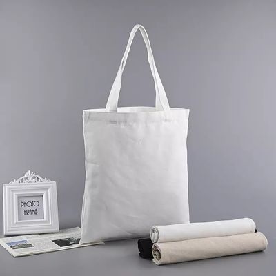 Bolso de compras de lona de algodón reutilizable de tamaño mediano personalizado y personalizado para compras