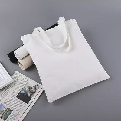 Bolso de compras de lona de algodón reutilizable de tamaño mediano personalizado y personalizado para compras