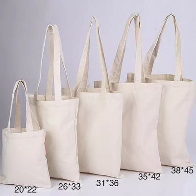 Logotipo personalizado Bolso de compras ecológico en blanco de algodón orgánico con color personalizado
