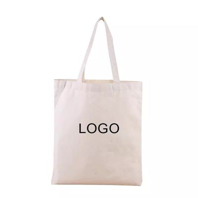 Logotipo personalizado Bolso de compras ecológico en blanco de algodón orgánico con color personalizado