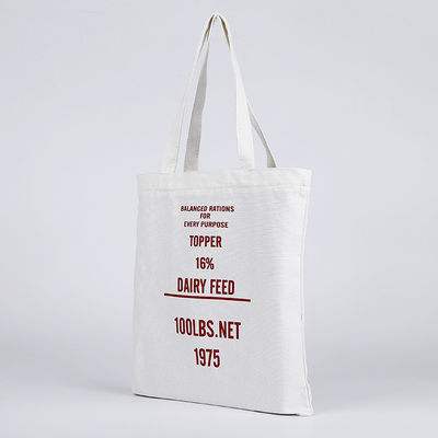 Logotipo personalizado Bolso de compras ecológico en blanco de algodón orgánico con color personalizado