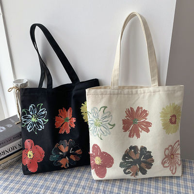 Bolso de toque de lona personalizado con impresión de flores