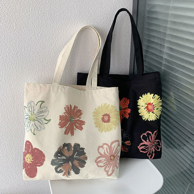 Bolso de toque de lona personalizado con impresión de flores