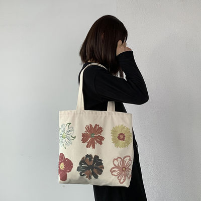 Bolso de toque de lona personalizado con impresión de flores
