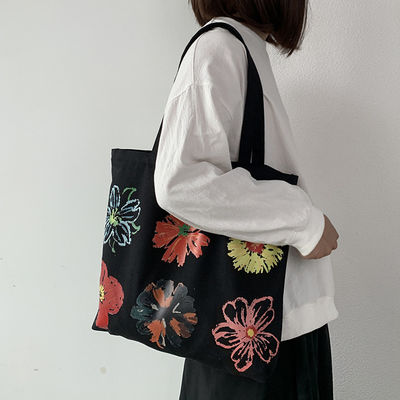 Bolso de toque de lona personalizado con impresión de flores