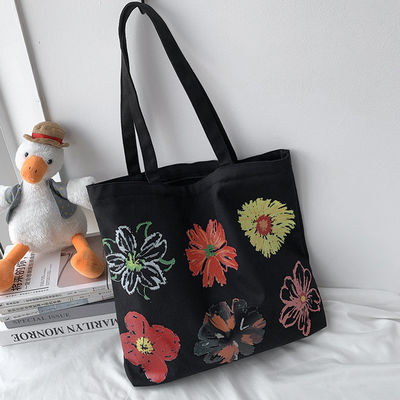 Bolso de toque de lona personalizado con impresión de flores