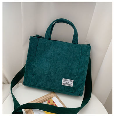 Bolso de ropa de corduroy con correa ajustable con logotipo personalizado