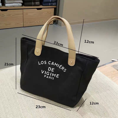 Bolso de toque de lienzo de diseño personalizado con asas OEM / ODM aceptable con entrega rápida