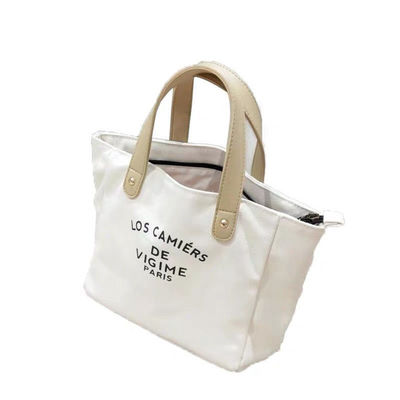 Bolso de toque de lienzo de diseño personalizado con asas OEM / ODM aceptable con entrega rápida