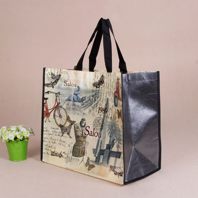 Bolso de compras no tejido con impresión de logotipo personalizado aceptable OEM / ODM Pp Bolso de compras tejido