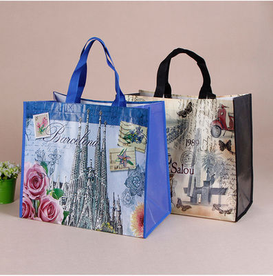 Bolso de compras no tejido con impresión de logotipo personalizado aceptable OEM / ODM Pp Bolso de compras tejido