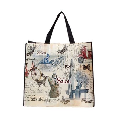 Bolso de compras no tejido con impresión de logotipo personalizado aceptable OEM / ODM Pp Bolso de compras tejido