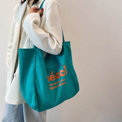 Vida escolar Diaria Eco Moda Bolso de mano reutilizable personalizado Bolsas de algodón para mujeres