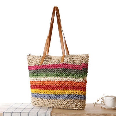 Material principal Paja 2022 Moda Mujeres de la playa de la playa bolsa de toque con color personalizado