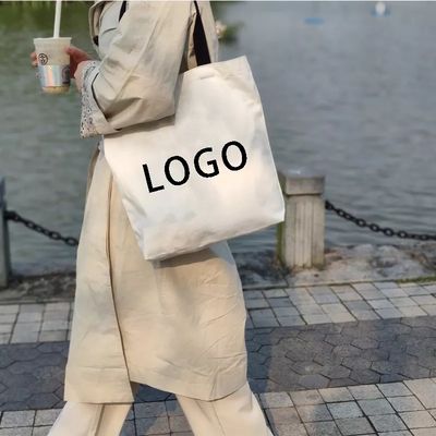 Bolsas de algodón para compras reutilizables Bolsas de lona personalizadas con logotipo impreso a medida