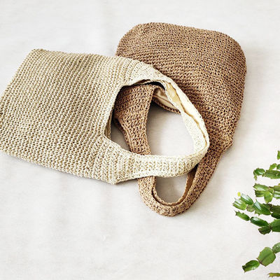 Bolso de mano Raffia de verano 2022 estilo bohemio aceptable OEM / ODM Bolso de playa de paja de tejido