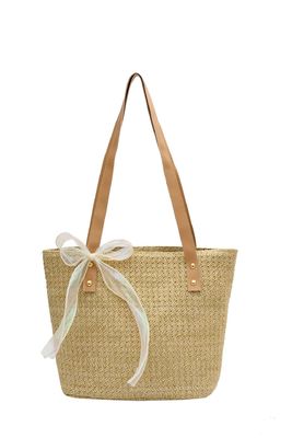 Bolso de mano de moda de mujeres de 2022 cierre de cremallera de gran capacidad bolso de toque de playa de paja