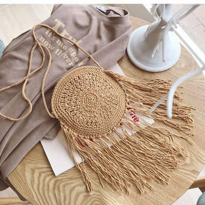 Bolsos de mano de mujer de crochet multicolor Macrame Bolsos de playa tejidos