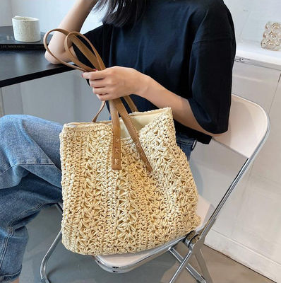 Bolso de moda de verano de 2022 Bolso de playa de paja con logotipo personalizado