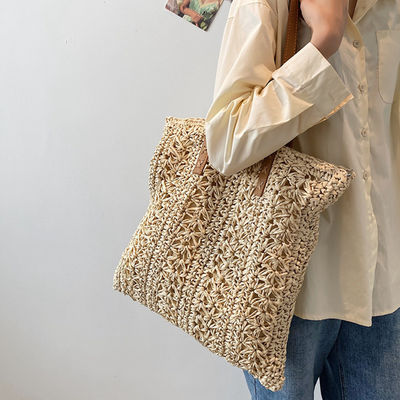 Bolso de moda de verano de 2022 Bolso de playa de paja con logotipo personalizado