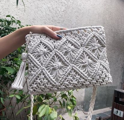 Otros patrones Tipo de algodón hecho a mano cuerda de paja de mujer bolsos de mano Vintage Tassels bolsos de playa