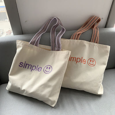 Bolsa de ropa ecológica de impresión reutilizable de algodón con patrón de letras