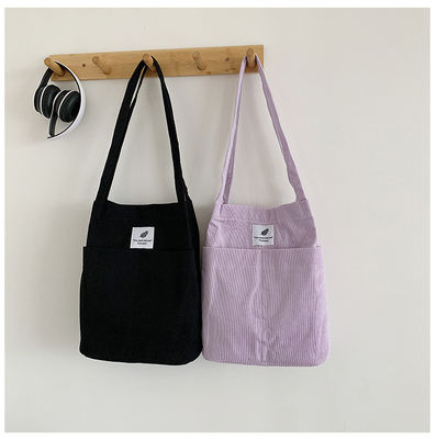 Bolsa de algodón de color sólido Bolsa de lienzo de corduroy