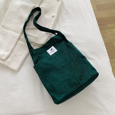 Bolsa de algodón de color sólido Bolsa de lienzo de corduroy